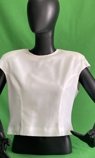 Top blanc entallat