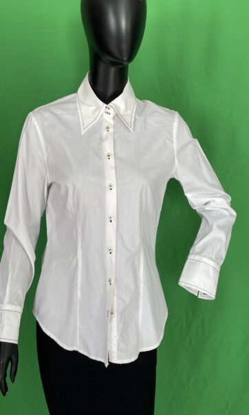 Camisa (dona) de cotó entallada màniga llarga