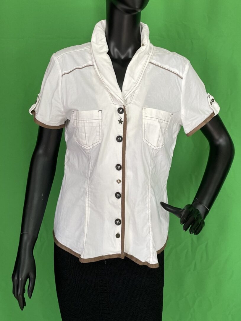 Camisa (dona) de cotó elàstic màniga curta